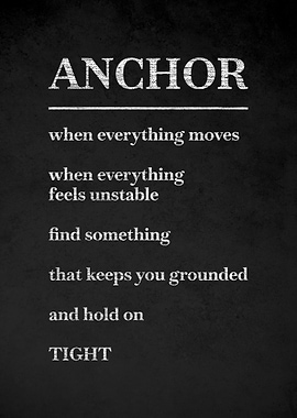 Anchor Inspirational Text Art