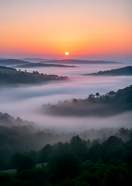 Misty Mountain Sunrise