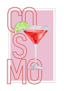 Cosmopolitan Cocktail with Text