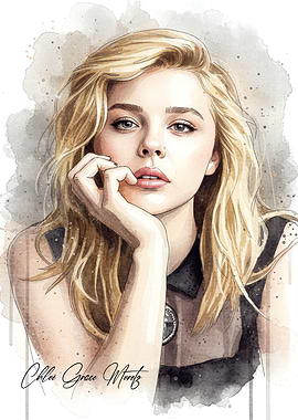 Watercolor Portrait of Chloe Grace Moretz