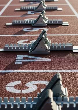 Starting Blocks on a Running Track
