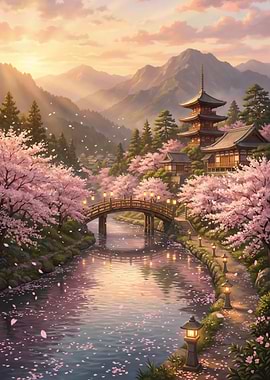 Serene Japanese Spring Landscape