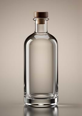 Clear Glass Bottle with Wooden Stopper