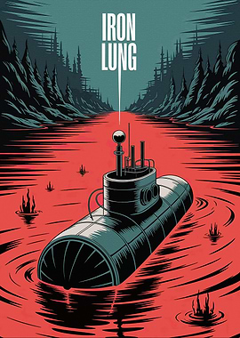 Iron Lung Submarine in Red Water