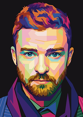 Pop Art Portrait of Justin Timberlake