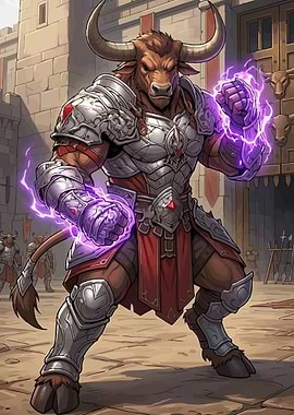 Minotaur Warrior with Magic