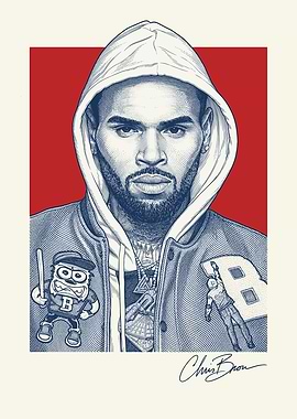 Chris Brown Portrait with Patches