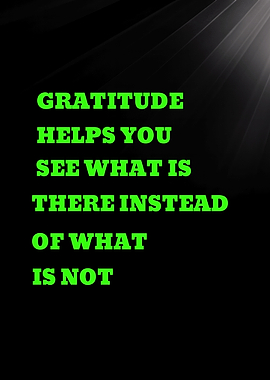 Gratitude quote on black background