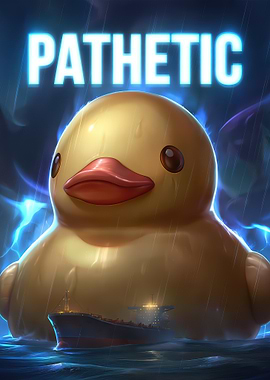 Giant Rubber Duck and Ship in Storm