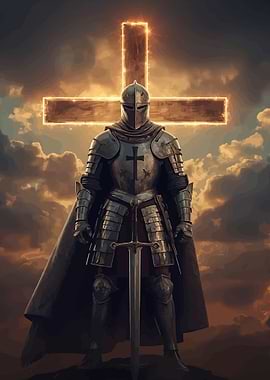 Knight Before a Fiery Cross