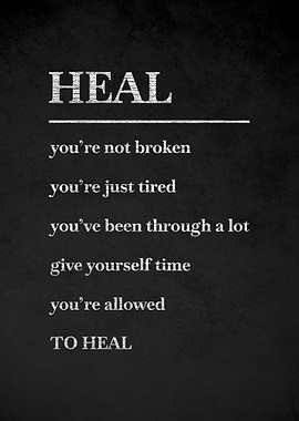 Inspirational HEAL text art