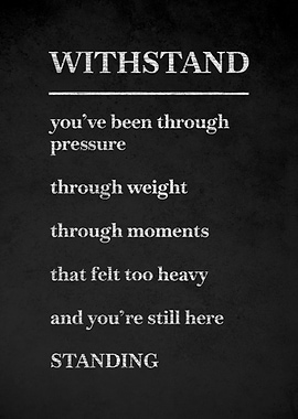 Inspirational WITHSTAND Text Art
