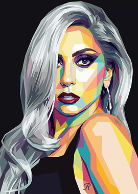 Pop Art Portrait of Lady Gaga