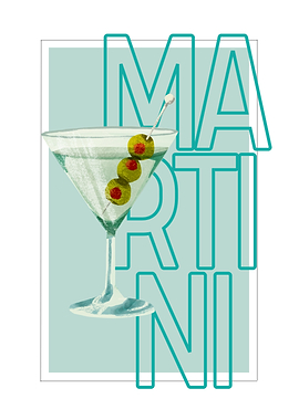 Martini Cocktail with Olives