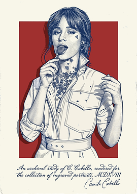 Camila Cabello Engraved Portrait