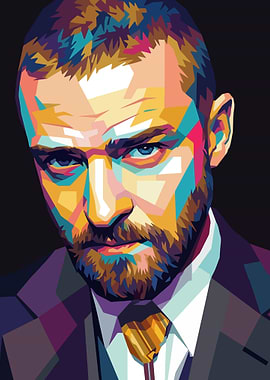 Pop Art Portrait of Justin Timberlake