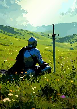 Knight in a Field