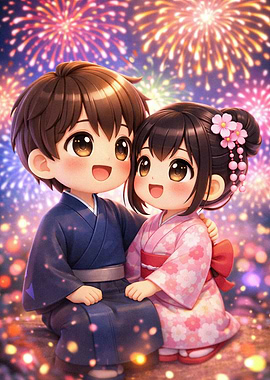 Couple Watching Fireworks