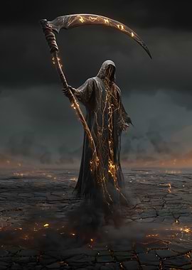 Grim Reaper with Fiery Scythe