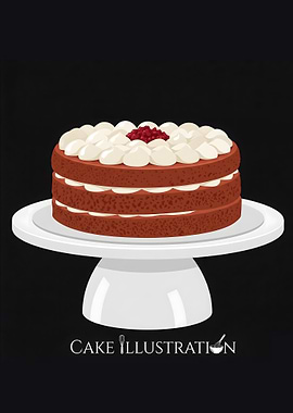 Red Velvet Cake on Stand