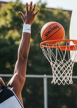Basketball player making a shot