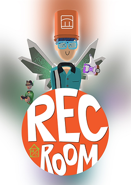 Rec Room Avatar with Wings and Logo