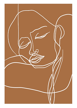 Minimalist Line Art of a Woman's Face