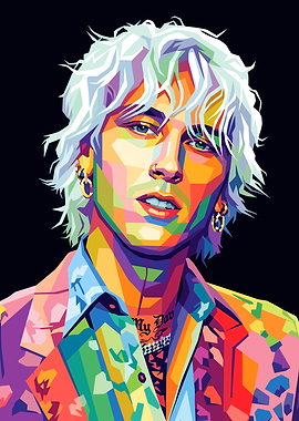 Machine Gun Kelly Pop Art Portrait