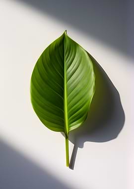Green Leaf with Shadow