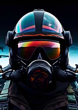 Pilot in futuristic gear