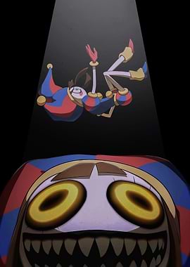 Jester falling towards a monstrous face