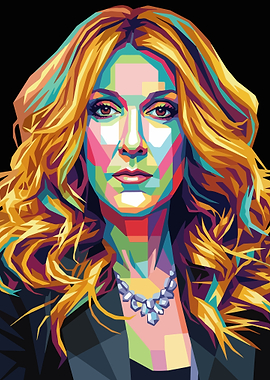 Colorful Portrait of Celine Dion