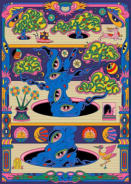 Psychedelic Surrealist Nature Scene
