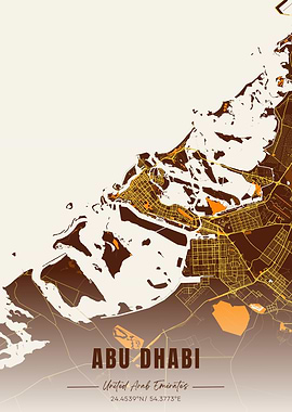 Abu Dhabi Map Art