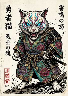 Samurai Cat Warrior