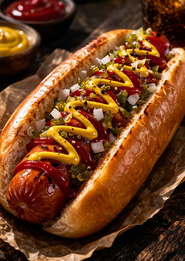 Classic Hot Dog with Toppings