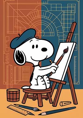 Snoopy as an artist
