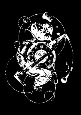 Cosmic Clockwork Abstract Art