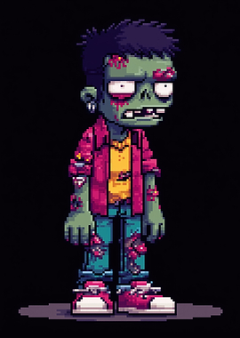 Pixel Art Zombie Character