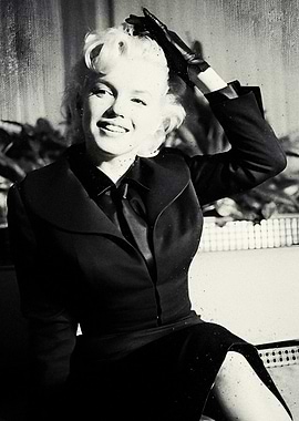 Marilyn Monroe in a black suit