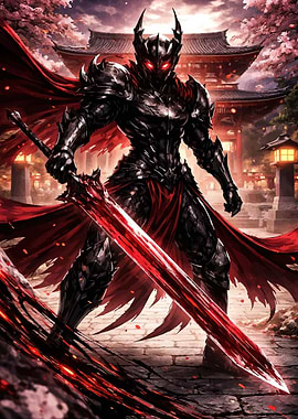 Dark Knight with Red Sword
