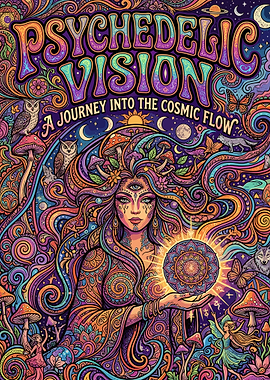 Psychedelic Vision Cosmic Flow Woman