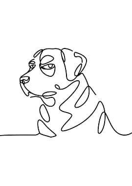 Minimalist Dog Line Art