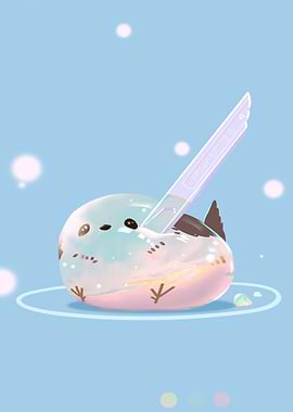 Cute Bird with a Knife