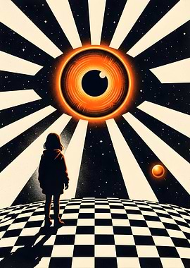 Surreal Cosmic Eye and Child
