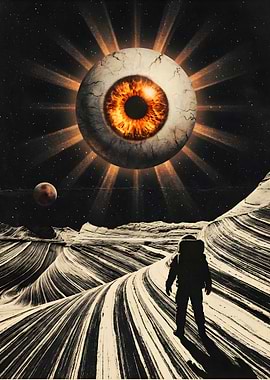 Astronaut Gazes at Giant Eye in Space