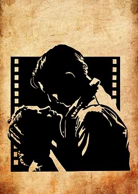 Silhouette of a Couple Kissing