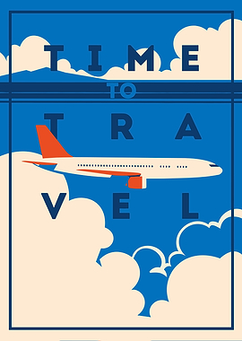 Time to Travel Airplane Poster