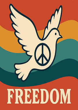 Dove of Peace with Freedom Text