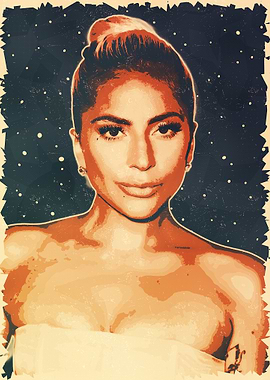 Lady Gaga Retro Portrait